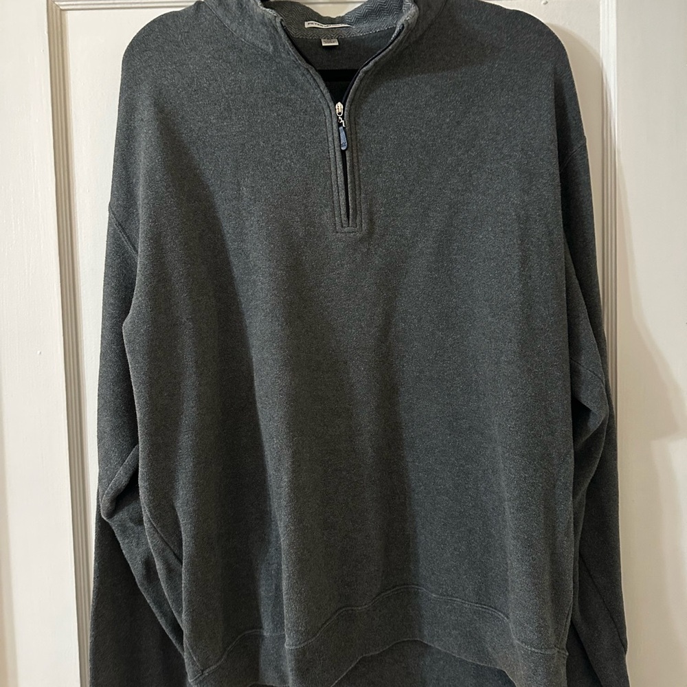 Peter Millar Men's Charcoal Quarter-Zip Sweater